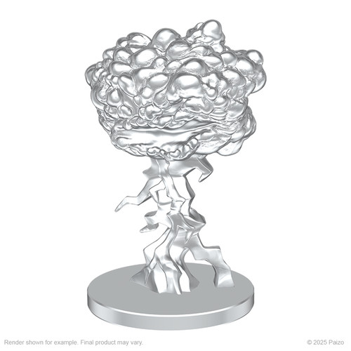 Pathfinder Battles Deep Cuts: Living Thunderclap & Living Whirlwind. An unpainted mini of a creature with a storm cloud for a head and lightning for its body.