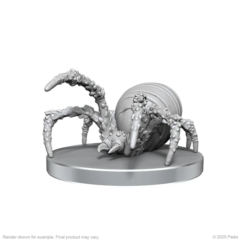 Pathfinder Battles Deep Cuts: Cave Scorpion & Hunting Spider. A mini of a menacing spider.