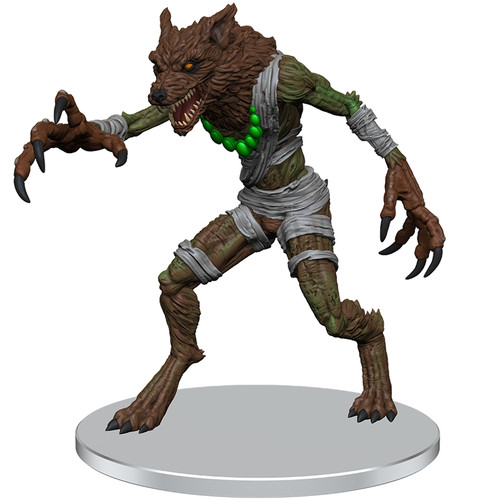This foul creature looks like an emaciated humanoid with the head of a jackal.