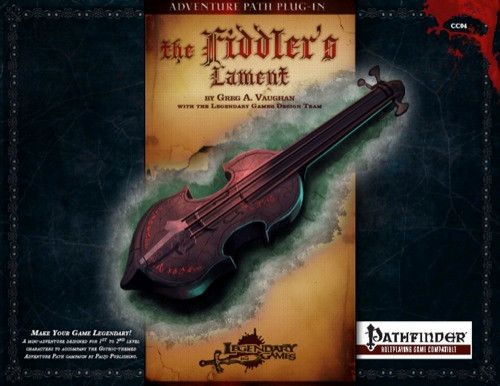 The Fiddler's Lament PDF shows an image of a magical fiddle surrounded by a mysterious blue misty light.