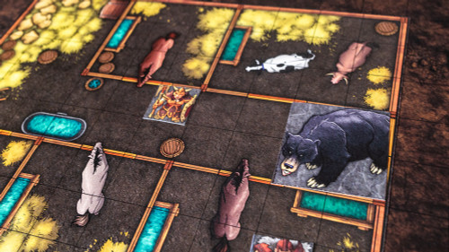 Dungeon Craft: Realm's Edge 2D terrain set, including Building pack, Fey Forest, and Wall Pack, featuring gothic buildings, multi-colored terrain and whimsical elements,  for tabletop RPG adventures, perfect for fantasy worlds and battle maps.