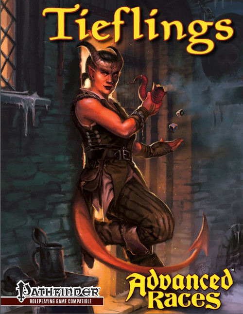 Advanced Races 1: Tieflings (Pathfinder RPG) PDF by Pathfinder, a 8-page hellforged collection featuring tiefling character lore and rules, with demon-inspired designs and fantasy RPG themes.