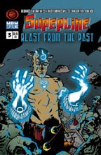 M&M Superlink Superline #3 comic book cover, a 42-page release featuring dark setting, muscular man, and green figures, published by Ronin Arts, includes game system content, OGL PDF.