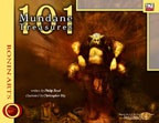 Mundane treasure items including armors, shields, clothing, jewelry, and weapons for d20 gamemasters, a 26-page guide by Eli V. Minso, '101 Mundane Treasures' (d20) PDF cover, blue and red color scheme.