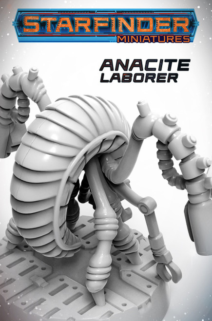 32mm Starfinder Masterclass Miniature of the Anacite Laborer, a high-quality plastic figure with intricate details and scenic base, made by brand 52, ideal for sci-fi and fantasy tabletop gaming.