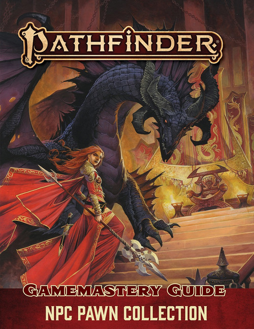 Pathfinder Gamemastery Guide NPC Pawn Collection PDF features a diverse cast of medieval NPCs, including beggars, guards, and cult leaders, presented in a collection for use with the Pathfinder Roleplaying Game or fantasy RPG.