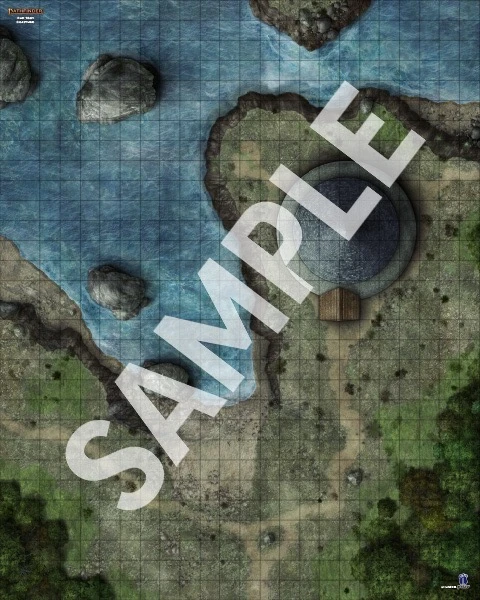 Pathfinder Flip-Mat: Coastline sample image depicts an aerial view of a cliff point with a lighthouse overlooking deep, rocky water.