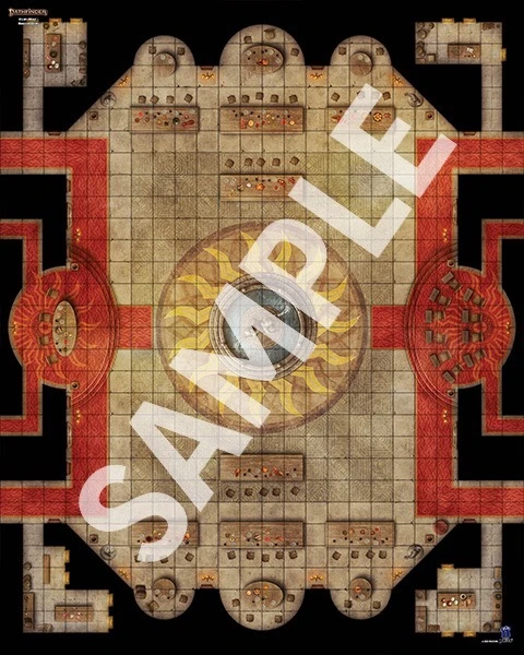 Pathfinder Flip-Mat: Ballroom sample image depicts an aerial view of a fancy ballroom with stages for musicians and multiple tables for guests.