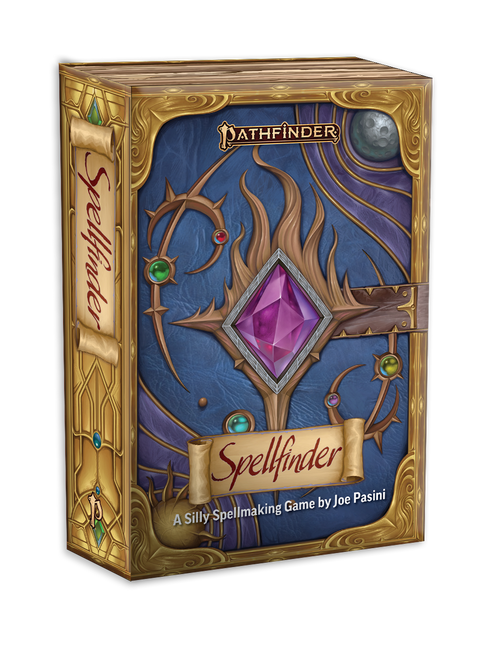 A 3D image of the box for Spellfinder.
