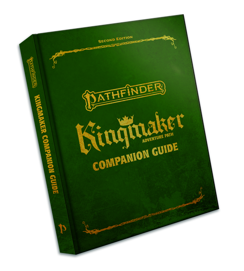 Pathfinder Kingmaker Companion Guide Special Edition (P2) book image. The cover is deep green with gold embossed text.