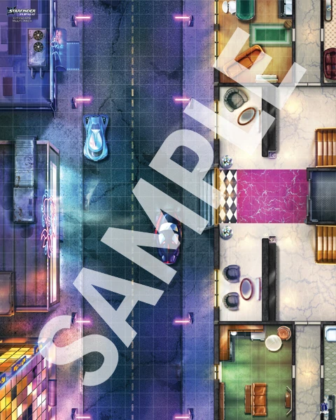 Sample side 1 of Starfinder Flip-Mat: CityScape Multi-Pack.