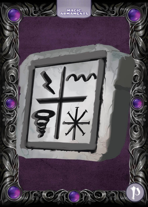 Pathfinder Magic Armaments Deck card with art of a mysterious stone rune.