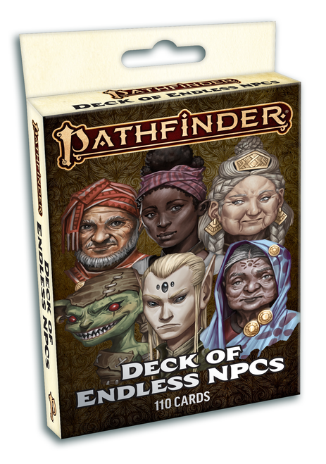 Pathfinder Deck of Endless NPCs box with portrait art of six people.