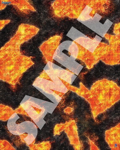 Pathfinder Flip-Mat: Elemental Planes Multi-Pack sample map of volcanic wastelands on the Plane of Fire