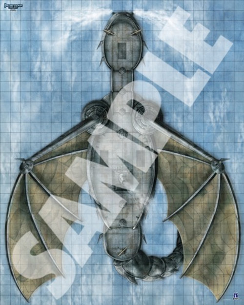 Pathfinder Flip-Mat: Airship sample map of a dragon skyship with wings and tail
