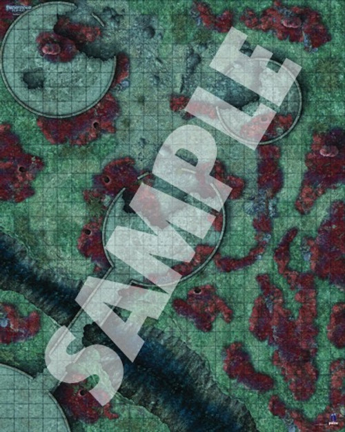 Pathfinder Flip-Mat: Sunken City PDF sample map of sunken, ruined towers covered with vibrant corals