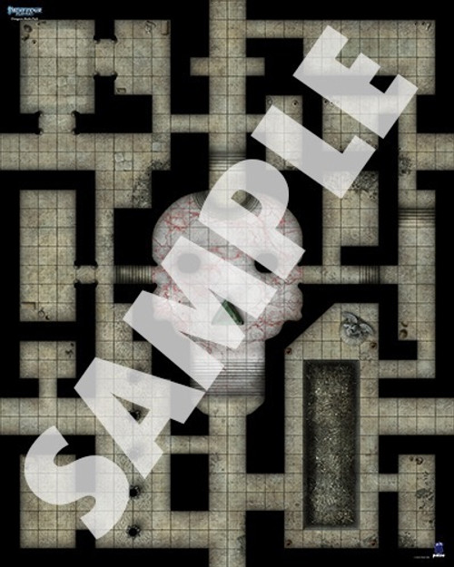Pathfinder Flip-Mat: Dungeon Multi-Pack PDF sample map of a dungeon level with rooms connected by hallways