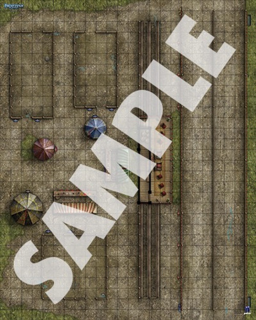 Pathfinder Flip-Mat: Carnival sample map of a tournament ground with spaces for matches and jousting
