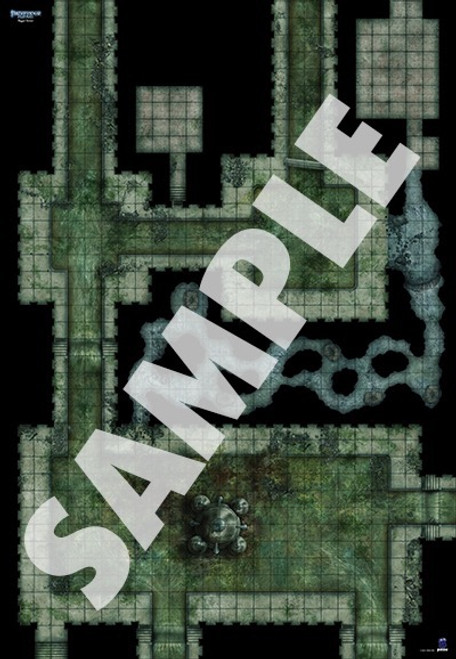 Pathfinder Flip-Mat: Bigger Sewer sample map of a massive, disgusting sewer connected by subterranean tunnels