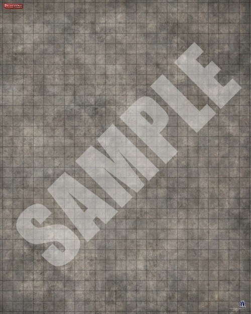 Pathfinder Flip-Mat Classics: Prison sample depicts a grid-based map with a gray background. 