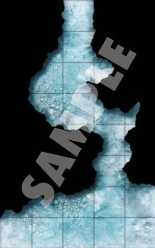 GameMastery Map Pack: Ice Cavern PDF sample tile an icy cavern tunnel bend that opens into a larger cavern