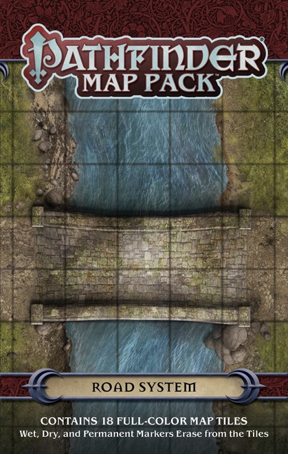 Pathfinder Map Pack: Road System PDF Contains 18 Full-Color Map Titles Wet, Dry, and Permanent Markers Erase from the Titles; cover depicts one of the title, in which a cobblestone bridge span a river