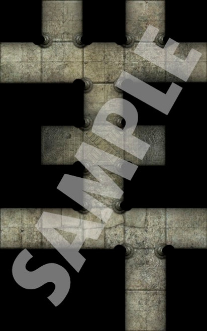 Pathfinder Map Pack: Labyrinths PDF sample depcting a number of interconnected labyrinth hallways