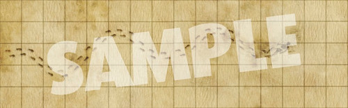 Pathfinder Map Pack: Desert Sites PDF samples, depicting footstep widing through the empty desert sand before suddenly coming to a stop