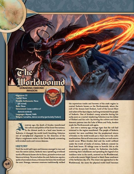 Pathfinder Campaign Setting: The Inner Sea World Guide Hardcover, a 320-page tome featuring detailed summaries of player character races and Golarion's world setting, official campaign setting for Pathfinder Roleplaying Game.