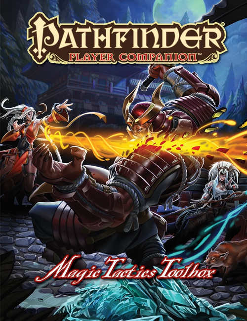 Pathfinder Player Companion Magic Tactics Toolbox, a fantasy tabletop RPG book, with 32 pages, published by Paizo, showcasing dimensional excavator and havocker archetypes, new spells and magic tactics strategies.