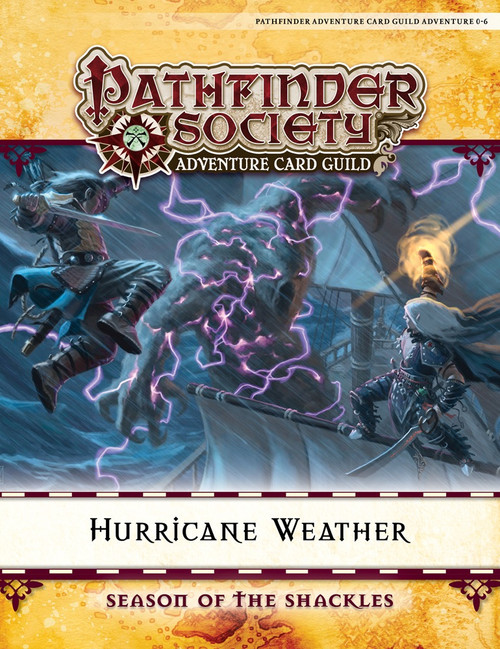 Pathfinder Adventure Card Game - Season of the Shackles Hurricane Weather scenario bundle PDF featuring 6 scenarios, with kraken and storm elements, for players progressed  in Season of the Shackles adventure path series.