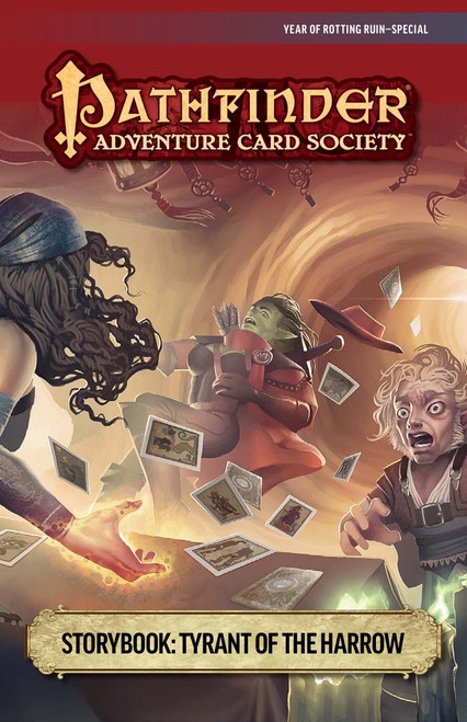 Pathfinder Adventure Card Society #6-99 Tyrant of the Harrow PDF is a fantasy scenario bundle featuring mystical characters and an ill-fated fortune telling tale, designed for 3+ tables of 4-6 players, requires Core Set.