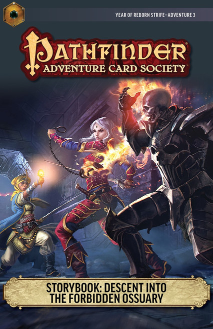 Pathfinder Adventure Card Society #7-3: Descent into the Forbidden Ossuary, 1-2 player fantasy card game, featuring Pathfinder Adventure Card Game, proxy cards, and undead-themed adventure scenarios by Paizo.