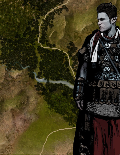 Rise of the Drow Prologue: VTT Maps download featuring five interactive terrain maps with green and brown earth tones, brown water, and a character in black armor, suitable for virtual tabletop RPG gaming sessions.