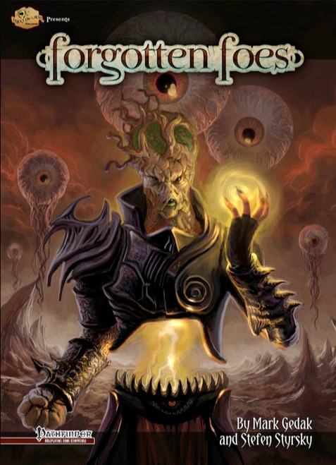 Pathfinder Roleplaying Game monsters sourcebook cover art featuring a humanoid creature with multiple eyes and glowing orb.