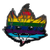Pride Pin — Skittermander shows a screaming furry long-eared wide-mouthed four-nostriled alien creature’s face, its fur colored in a Pride-themed rainbow.