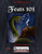 Feats 101 PDF book cover featuring a man on a cliff, sword raised, facing a sea serpent, set against a stormy night background, for Pathfinder Roleplaying Game enthusiasts, wholly compatible with Pathfinder RPG by Steven D. Russell.