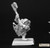 Pathfinder Harsk Iconic Male Dwarf Ranger. An unpainted mini of a dwarven warrior charging forward, battle axe raised.