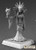 Pathfinder Diabolist. An unpainted mini of a woman with an elaborate headdress holding a skull.
