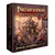 Pathfinder Revolution! product cover shows a box featuring a female half-elf swashbuckler with a rapier taking charge of an angry mob in a city marketplace.