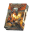 Pathfinder Puzzle — Core Rulebook product image shows a large cardboard box illustrated with a looming fire-breathing red and orange dragon bursting into an underground dungeon chamber to attack several adventurers in front of a pile of treasure; the adventurers include a male dwarf ranger with two axes, a female elf rogue with a rapier and a knife, and a female human cleric with a scimitar and a glowing holy symbol.