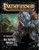 Pathfinder Der Bestienprozess PDF cover shows a bulky, muscular, blue-skinned humanoid wearing raged furs and covered with scars and stitches like Frankenstein’s monster in the foreground; in the background we several torch-bearing humanoid figures marching through a spooky foggy forest toward a distant building that’s barely visible through the mist.