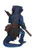 Pathfinder Foam Replica: Life-Sized Kobold (Blue) product photo reveals a realistic, life-sized foam figure of a kobold armed with a crude spear. (Rear view.)