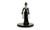 An image of a powder white skinned woman wearing a long black dress and black mask, a dagger in either hand. (Front View)