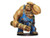 An image of a confused yet incredibly muscular hill giant. Holding a bundle of bound together logs in his right hand, he scratches his head with the left. His tattered coveralls are patched and very worn. (Front View)