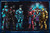 Starfinder Armory interior pages show several different types of armor on a black background.