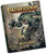 Pathfinder Roleplaying Game Bestiary (OGL) Pocket Edition shows a group of goblins, a lumbering fanged green troll, and a serpent-bodied six-armed demon woman prepared to attack in the ruins of an old castle courtyard.