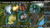 Gameplay image depicting several colorful character tokens arrayed in front of a map of a forest scene. Sales copy reads: "Stunning high-res character artwork & tokens included for every monster and important NPC."