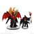 The Mephistopheles and Asmodeus miniatures from the Planar Perils set. The former has large red wing and a set of flame wings. Beside him is Asmoedus, a red-skinned creature with horns and cloven hoofed feet, wearing black garb. 