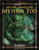 Mythic Monsters 21: Mythos Too PDF, a dark fantasy RPG supplement for Pathfinder, featuring the spawn of Yog-Sothoth, star-spawn of Cthulhu, and other mythos creatures, including the blackgate behemoth in a green cover with red eyes.